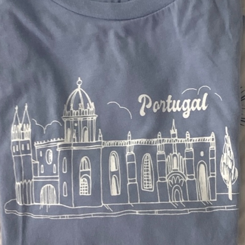 Portugal Graphic Tee in Light Blue